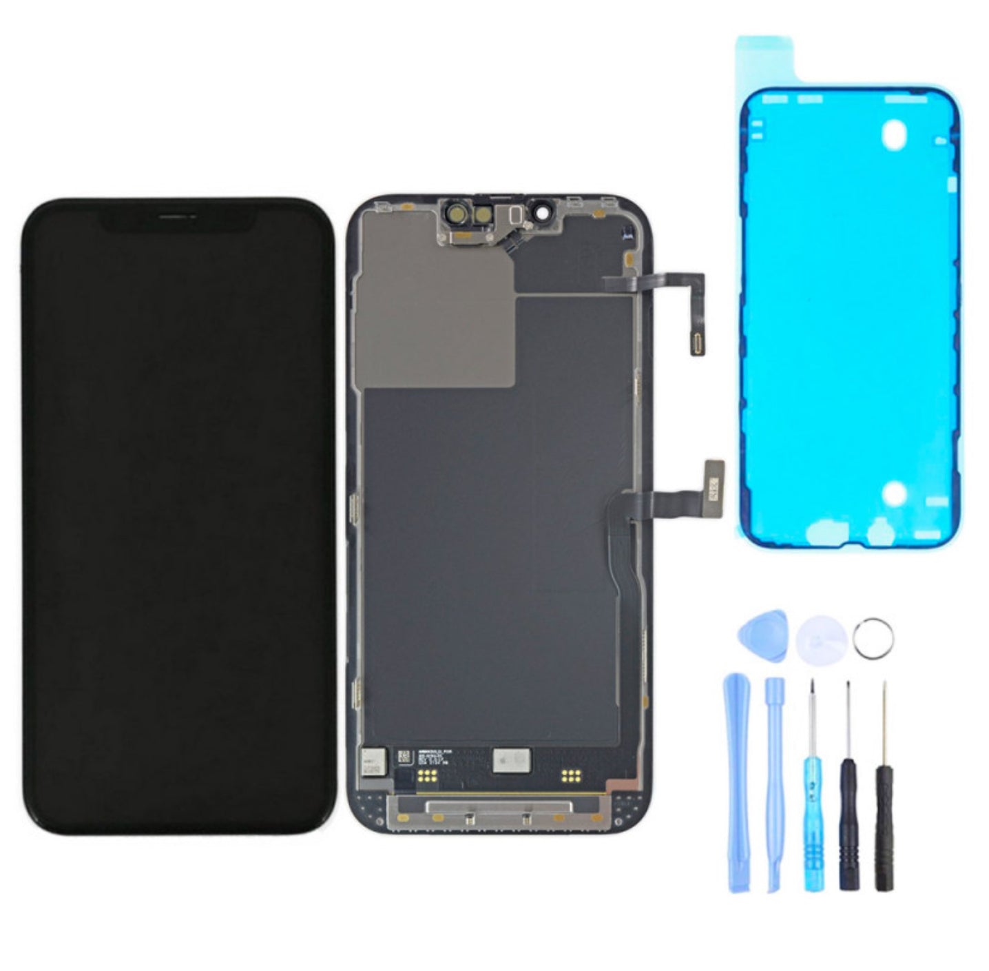 Dinow Écran LCD Compatible IPhone 13 6.1" Avec Kit Réparation - Face ID & 3D Touch - Modèles A2482 A2631 A2634 A2635 A2633